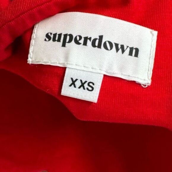 Superdown REVOLVE Darcey Ruched Mini Dress in Red Cotton Cut out XXS - Picture 5 of 11